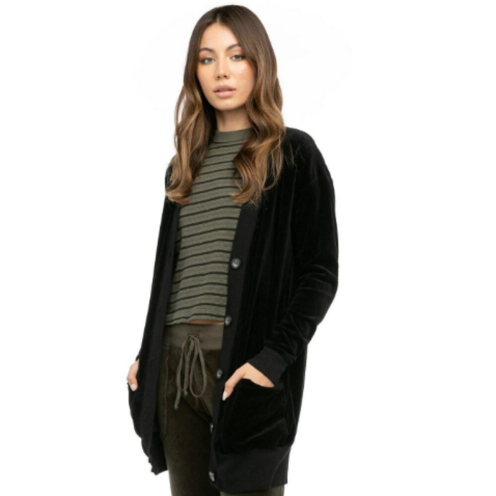 Hard Tail Velour Oversized Cardigan